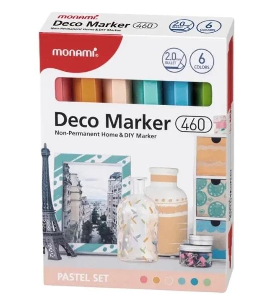 Marker akrylowy Monami Deco Marker pastelowy 6 kolorów