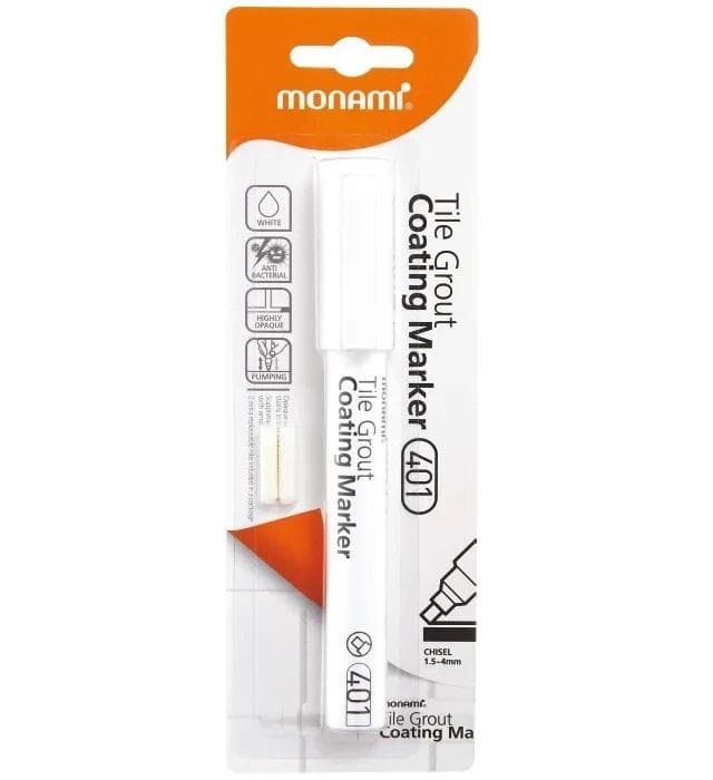 Marker do fug Monami biały z wymiennymi końcówkami