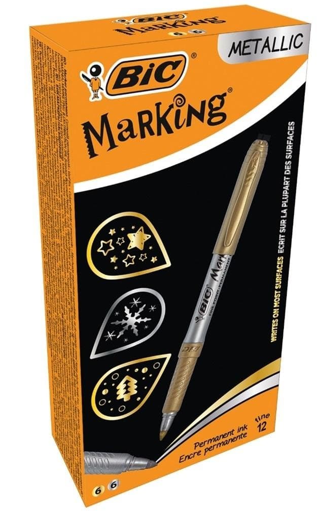 Marker metaliczny Marking Ink złoty i srebrny 12 sztuk