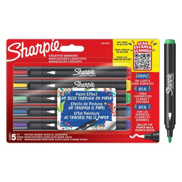 Markery akrylowe Sharpie 5 sztuk różne kolory