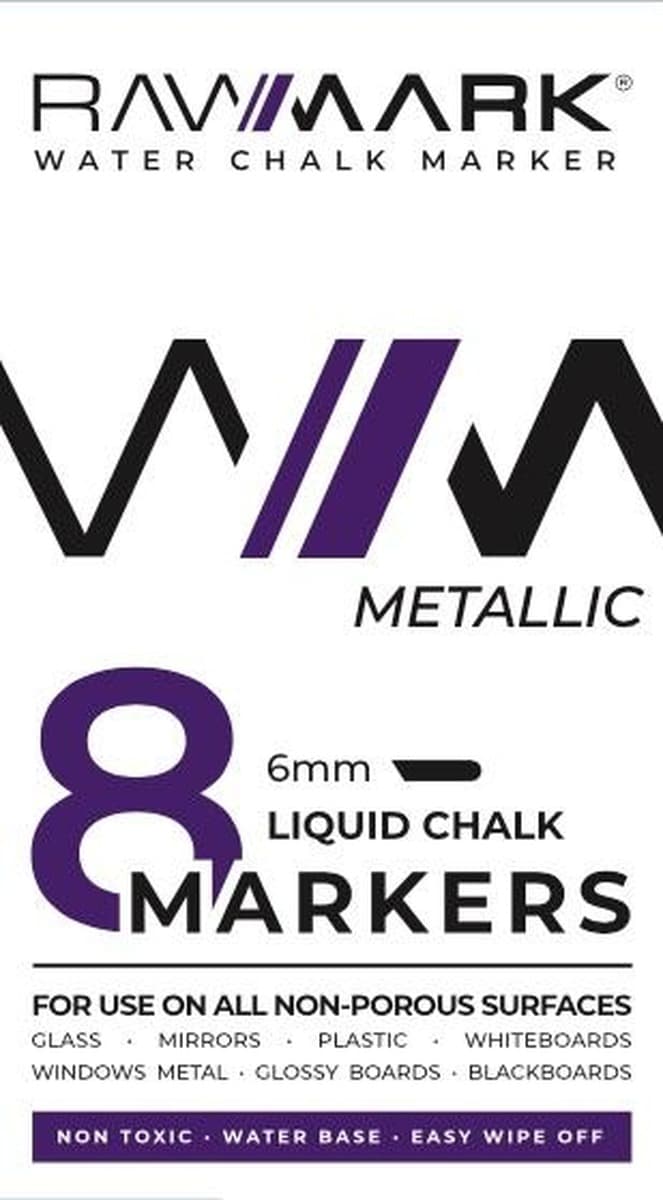Markery kredowe 8 kolorów metaliczne do tablic