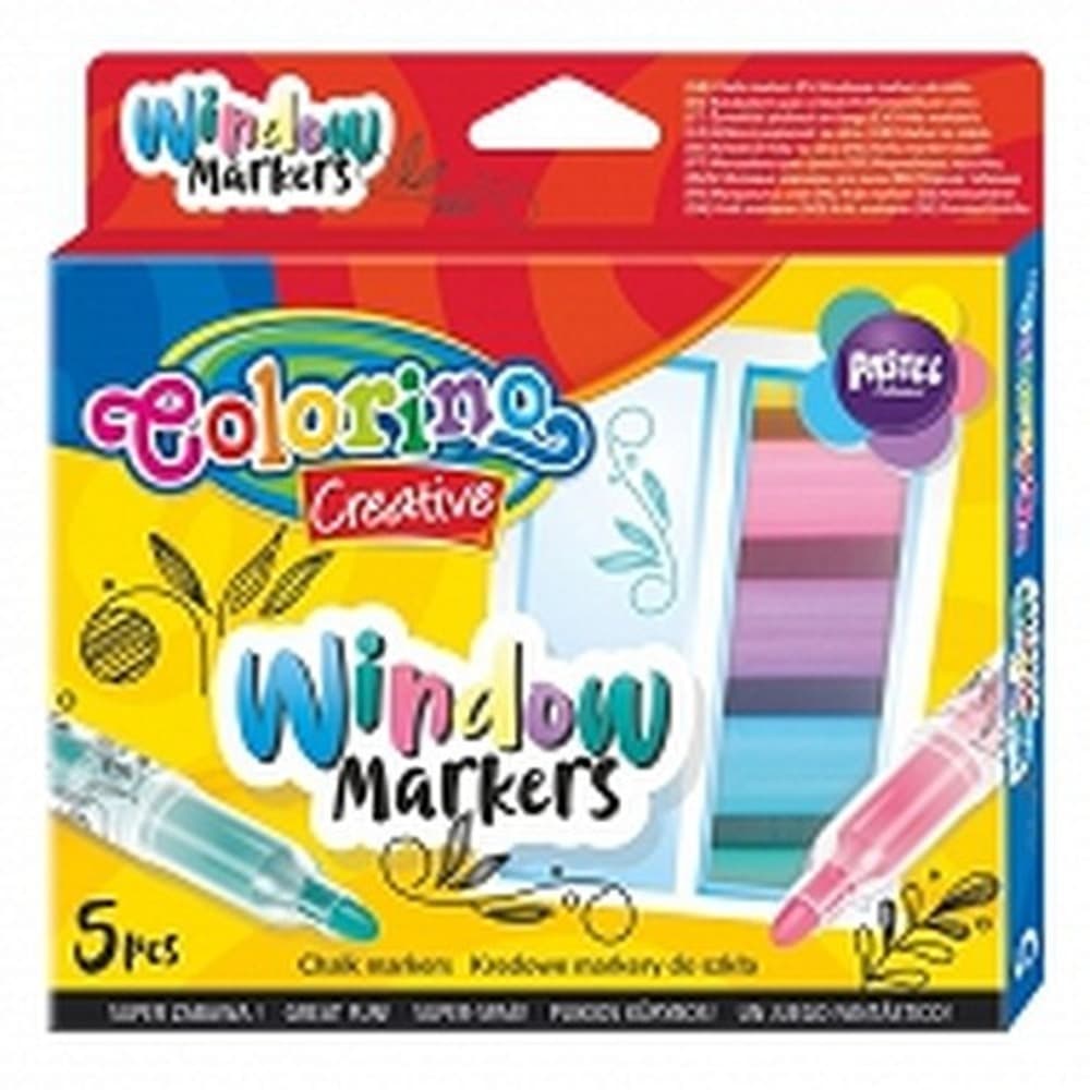 Markery kredowe Colorino Kids do malowania po szkle 5 sztuk