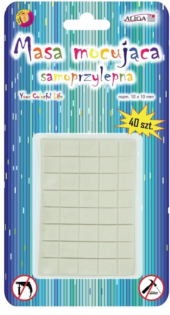 Masa mocująca samoprzylepna 10 x 10 x 0,5 mm 40 szt