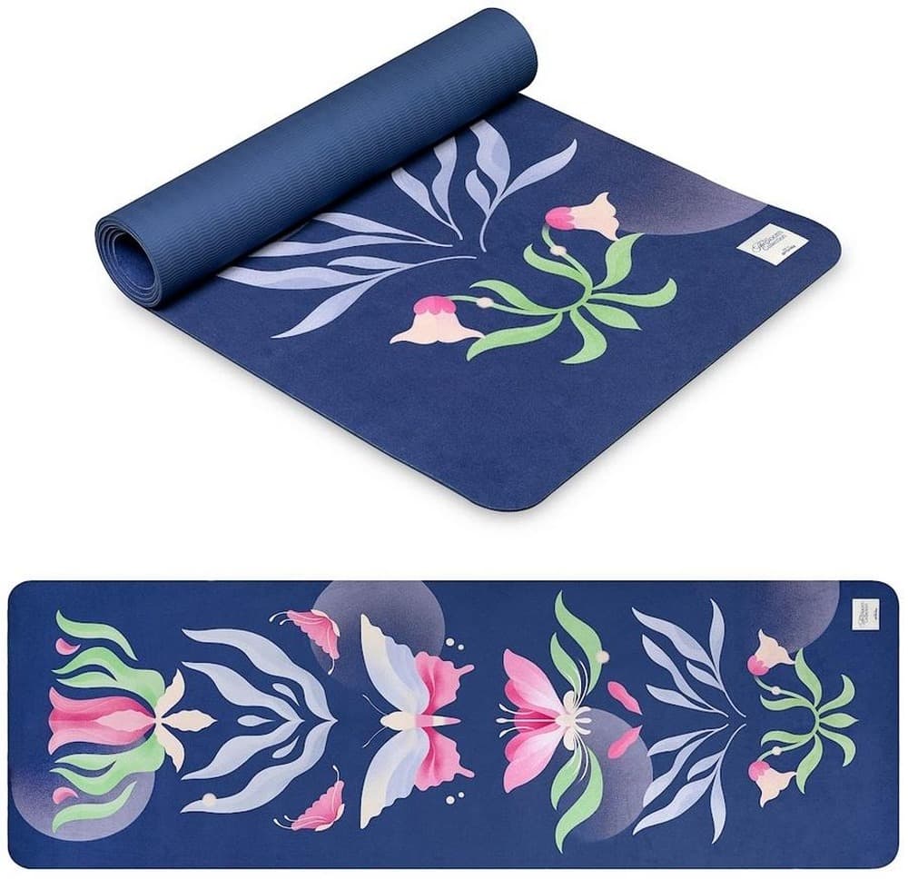 Mata do ćwiczeń The Bloom Mat granatowa 183 x 61 x 0,4 cm
