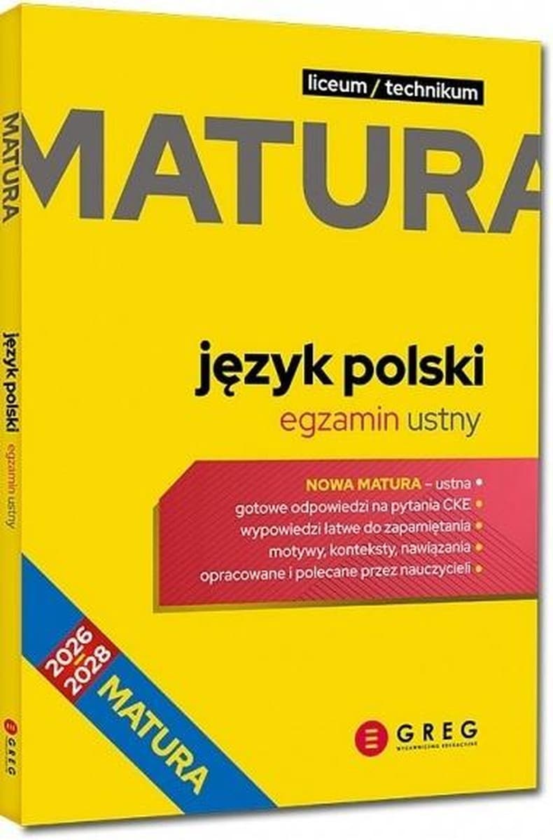 Matura 2026 Język polski - repetytorium z pytaniami i odpowiedziami