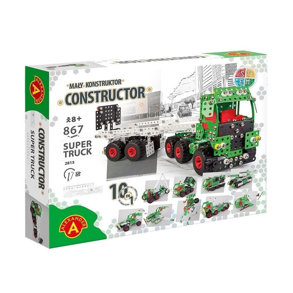 Mały Konstruktor Super Truck 10w1 z 867 elementów