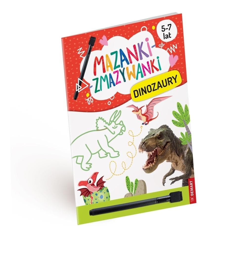 Mazanki-zmazywanki Dinozaury Ćwiczenia rozwijające motorykę - Demart