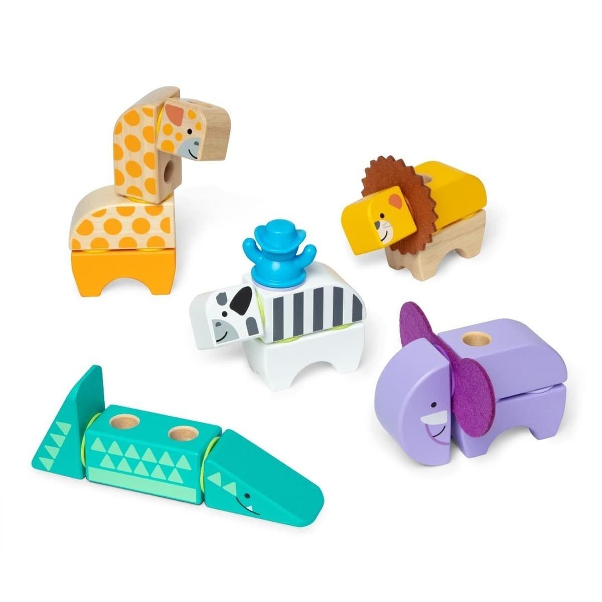 Melissa & Doug Zestaw klocków Blockables Zwierzątka Safari dla dzieci