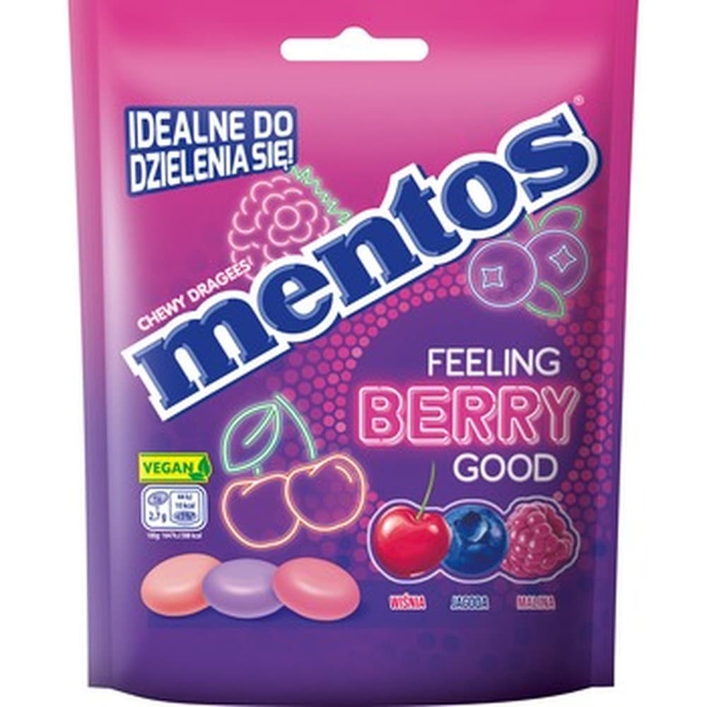 Mentos Feeling Berry Good Cukierki do żucia wieloowocowe 140g