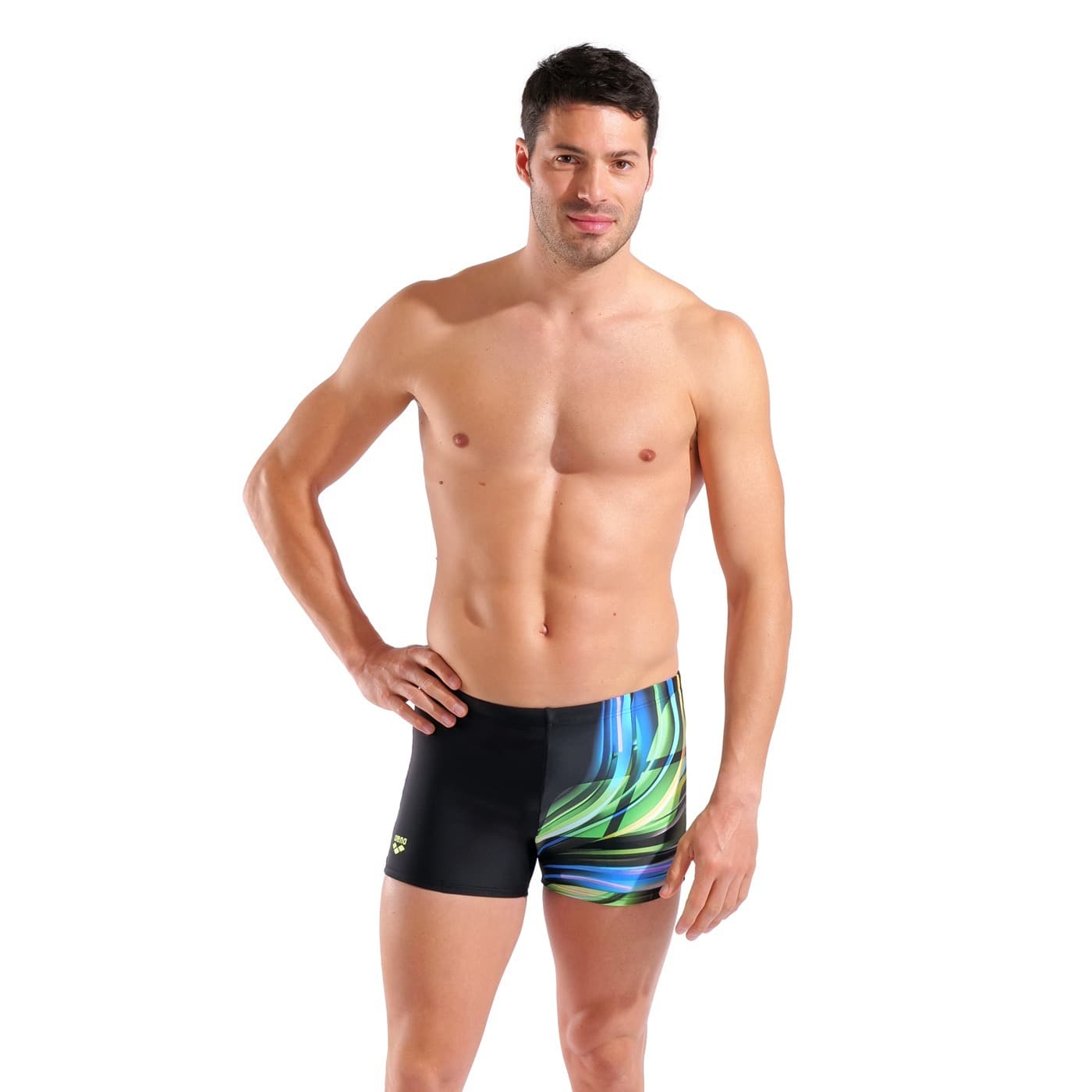 Męskie Bokserki kąpielowe Arena Bloom Swim Short MULTI BLACK-BLACK Rozmiar 100