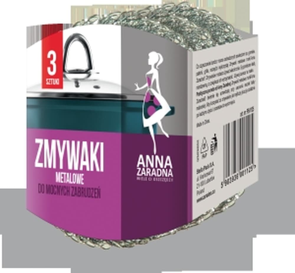 Anna Zaradna Zmywak Kuchenny Metalowy 3 sztuki
