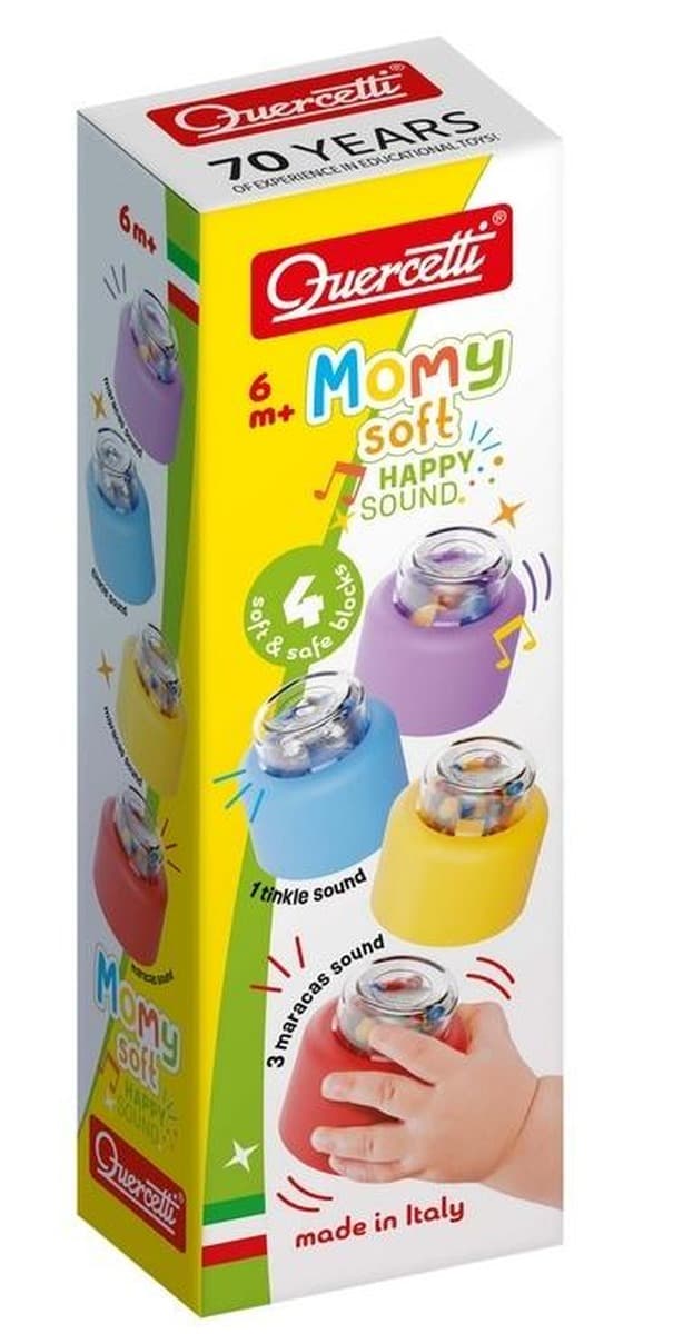 Miękkie klocki dla dzieci Momy Soft z grzechotką 4 sztuki