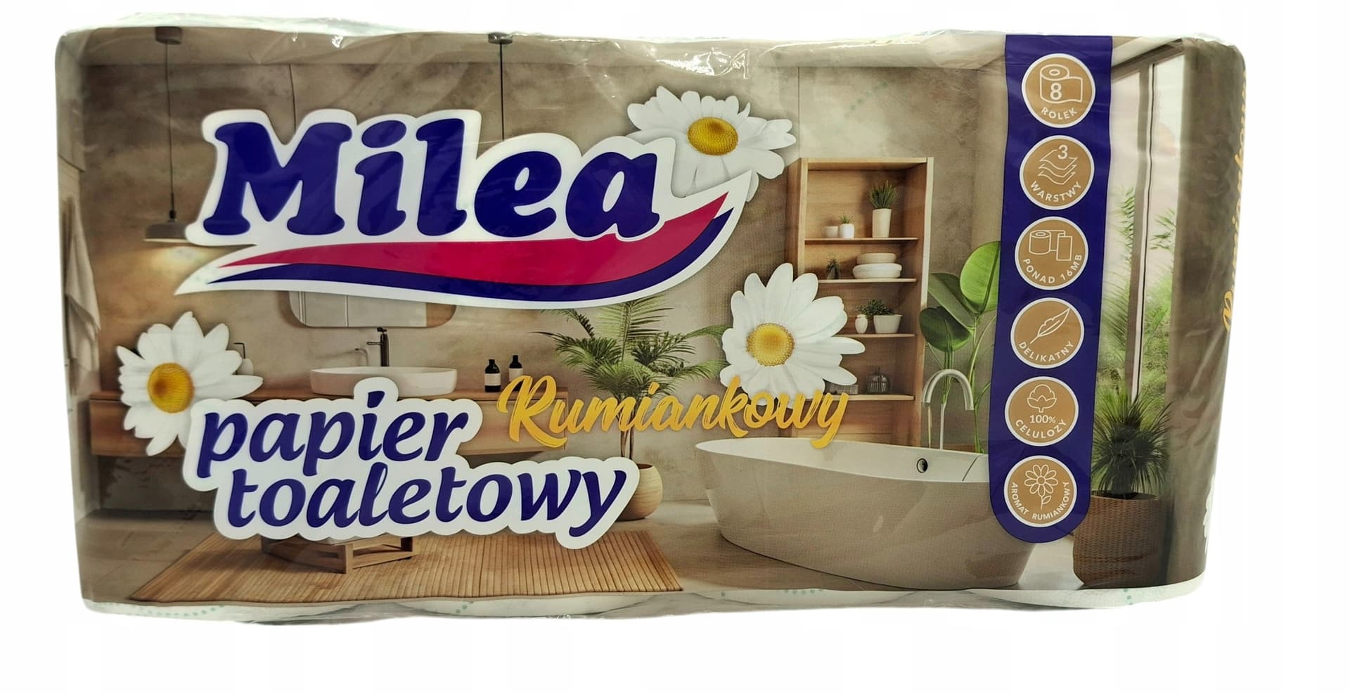 Papier toaletowy Milea rumiankowy 3-warstwowy 8 sztuk