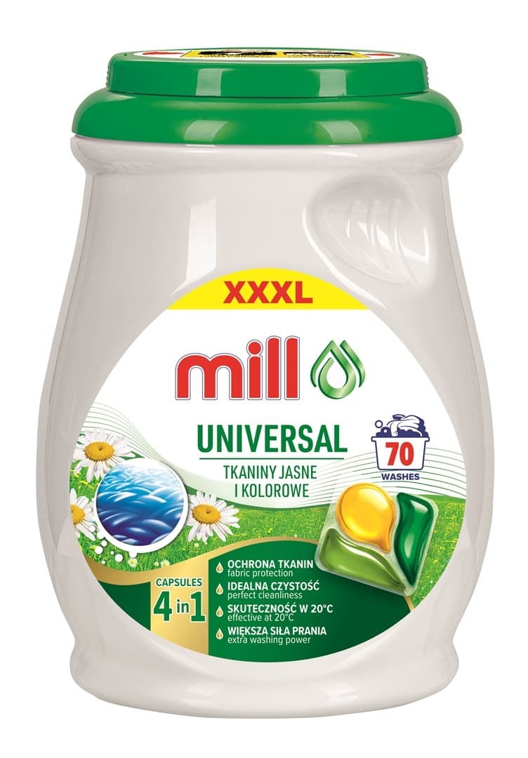 MILL PROFESSIONAL Kapsułki do prania uniwersalne 3-komorowe 70 sztuk