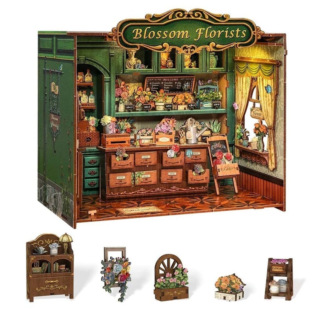 Miniaturowy domek Book Nook Kwiaciarnia marzeń