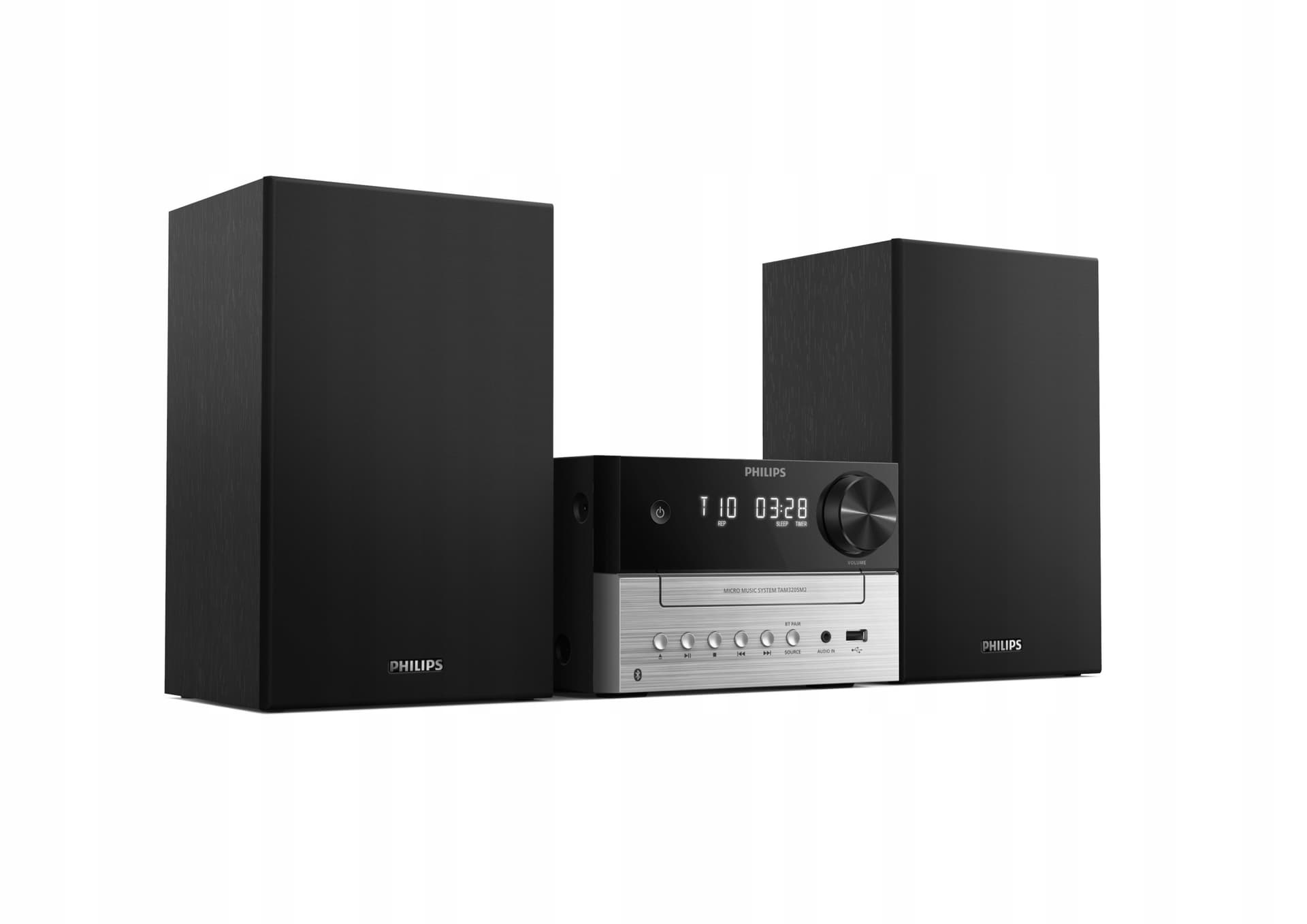 Miniwieża Philips czarna z Bluetooth i odtwarzaczem CD