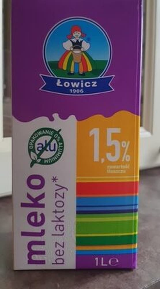 Mleko Łowickie UHT bez laktozy 1,5% 1l Łowicz
