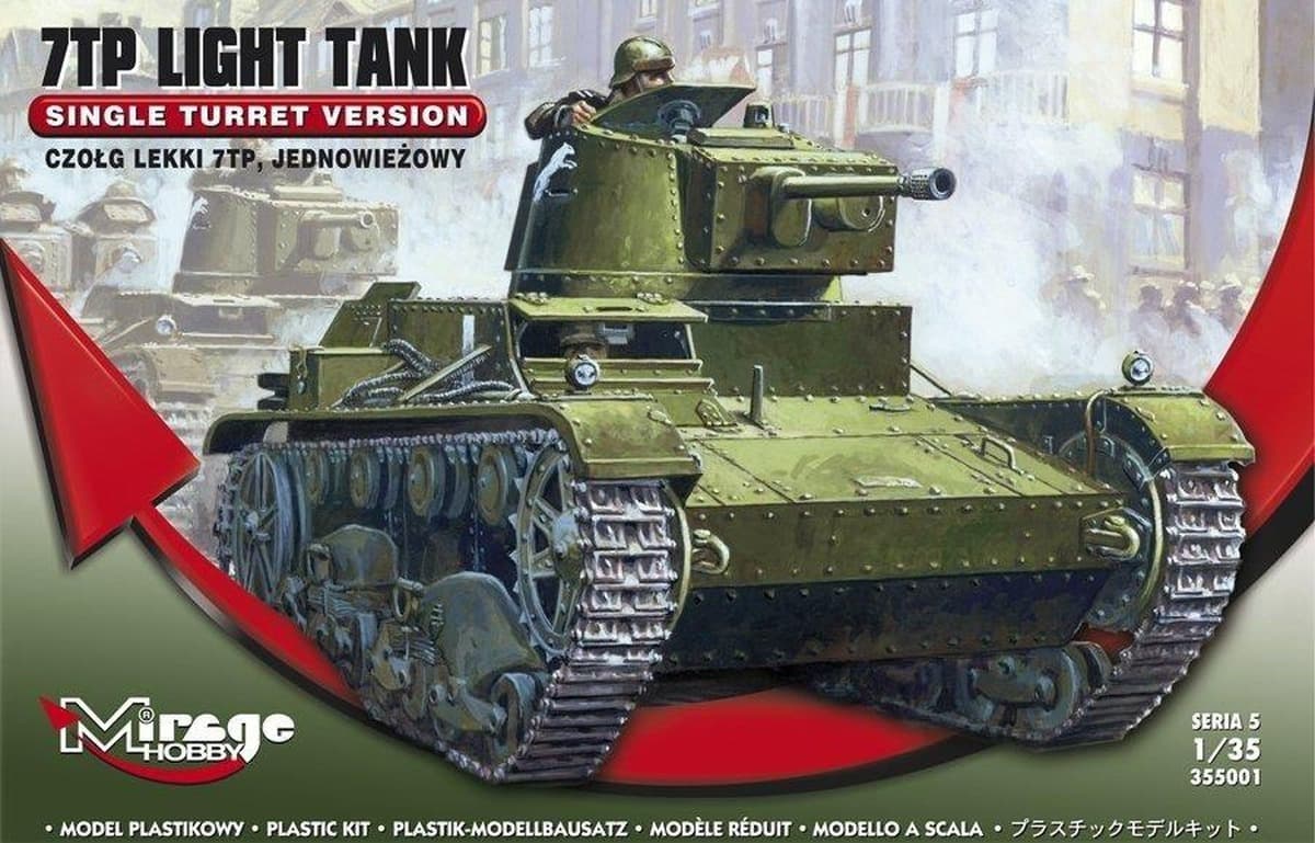 Model czołgu lekkiego 7TP jednowieżowy 1/35 - do sklejania