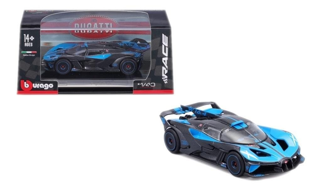 Model samochodu Bugatti Bolide czarno-niebieski BBURAGO