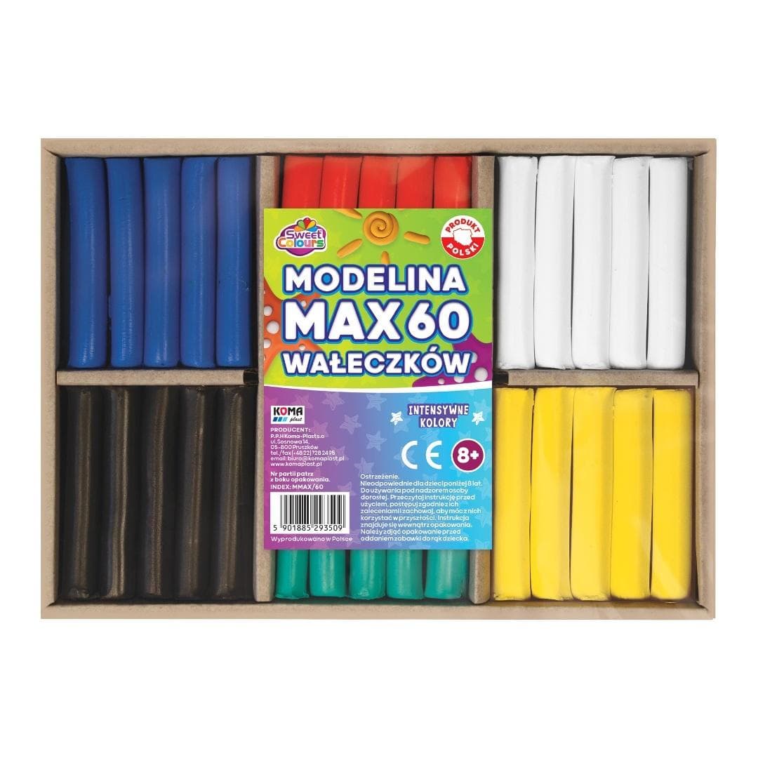 Modelina 60 wałeczków do modelowania