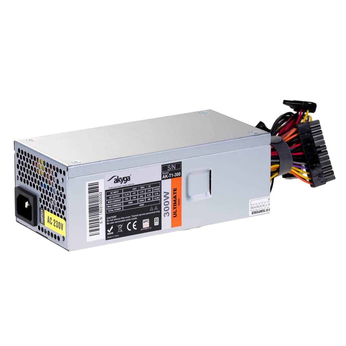 Moduł zasilacza Akyga AK-T1-300 300 W 24-pin ATX TFX Aluminium