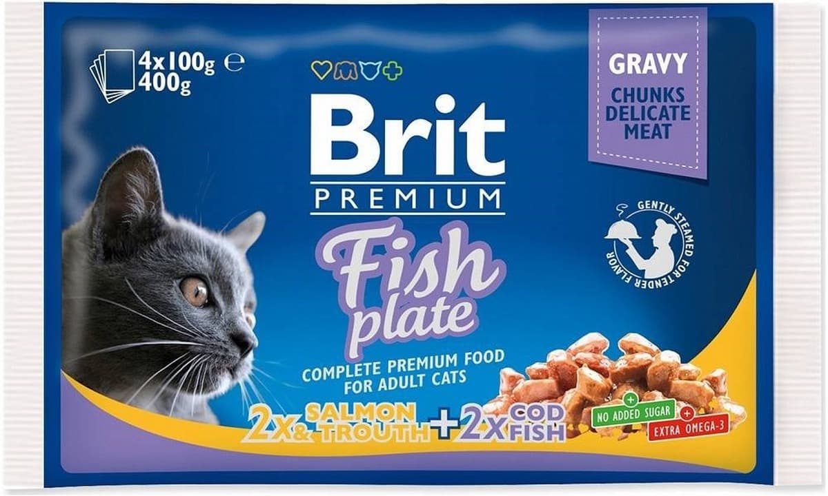 Mokra karma dla dorosłych kotów BRIT Premium 4 x 100 g