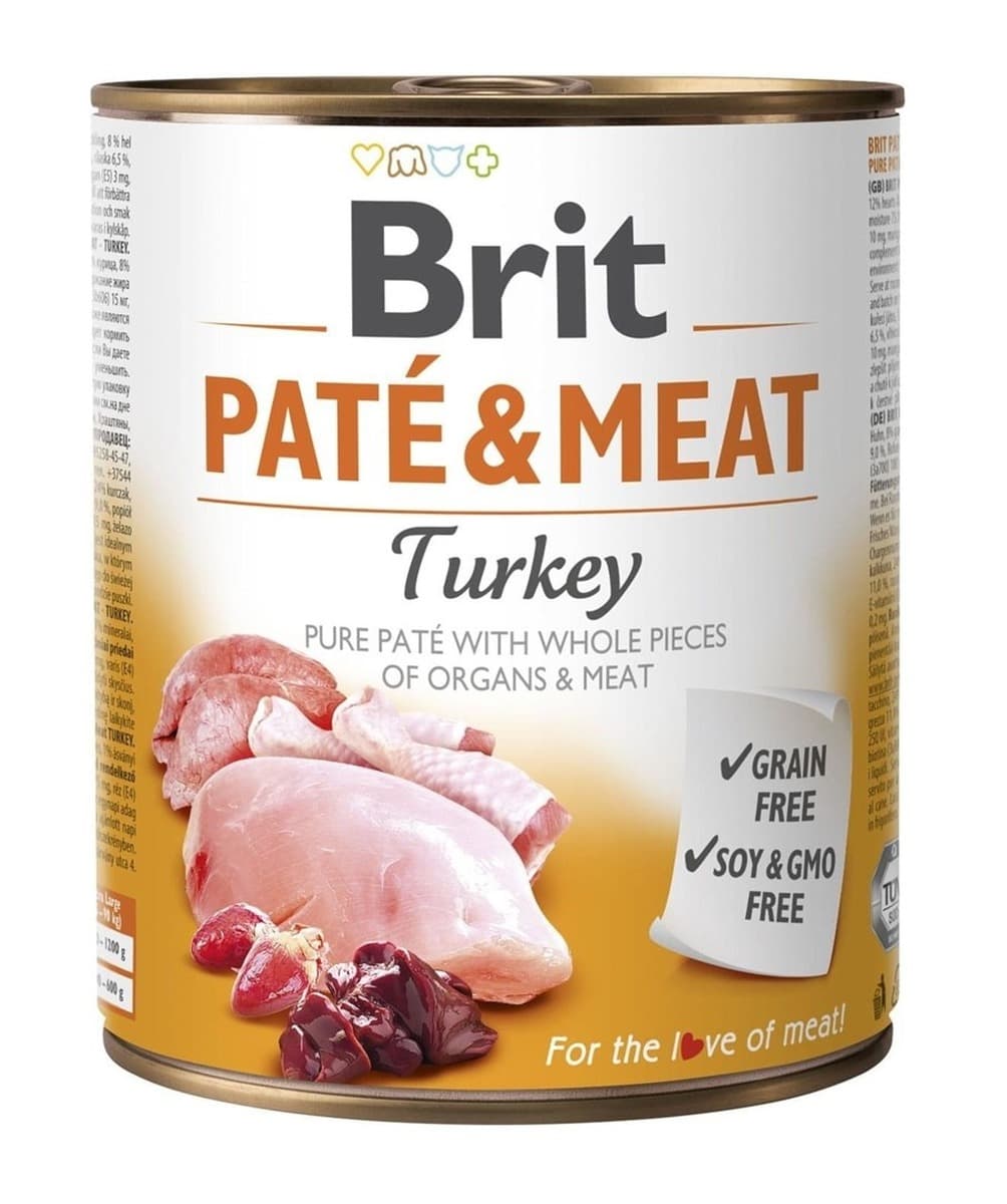 Mokra karma dla psa BRIT Paté & Meat z indykiem 800 g