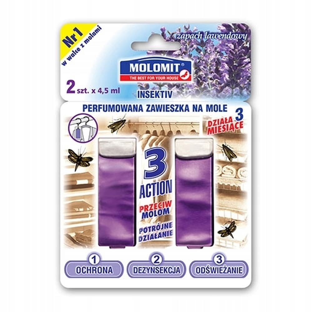 Molomit 2 sztuki Lawenda Zawieszka Antymolowa