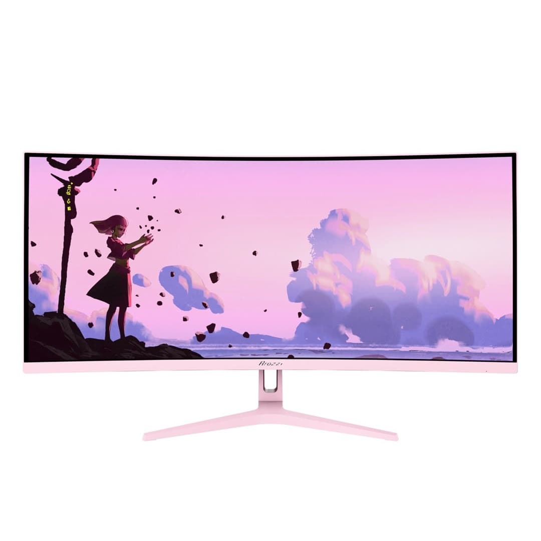 Monitor gamingowy Arozzi TFT Nova 34 cale VA 165Hz zakrzywiony różowy