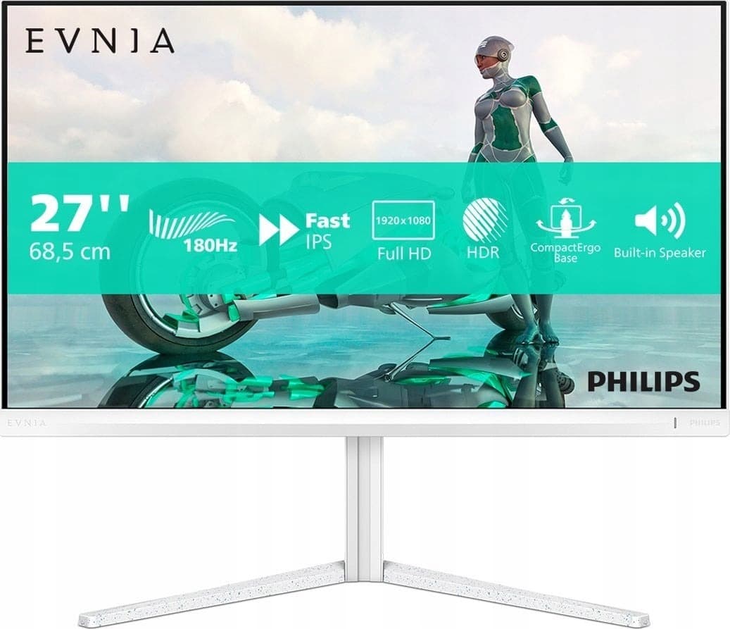 Monitor Philips 27 cali Full HD LCD Biały Evnia