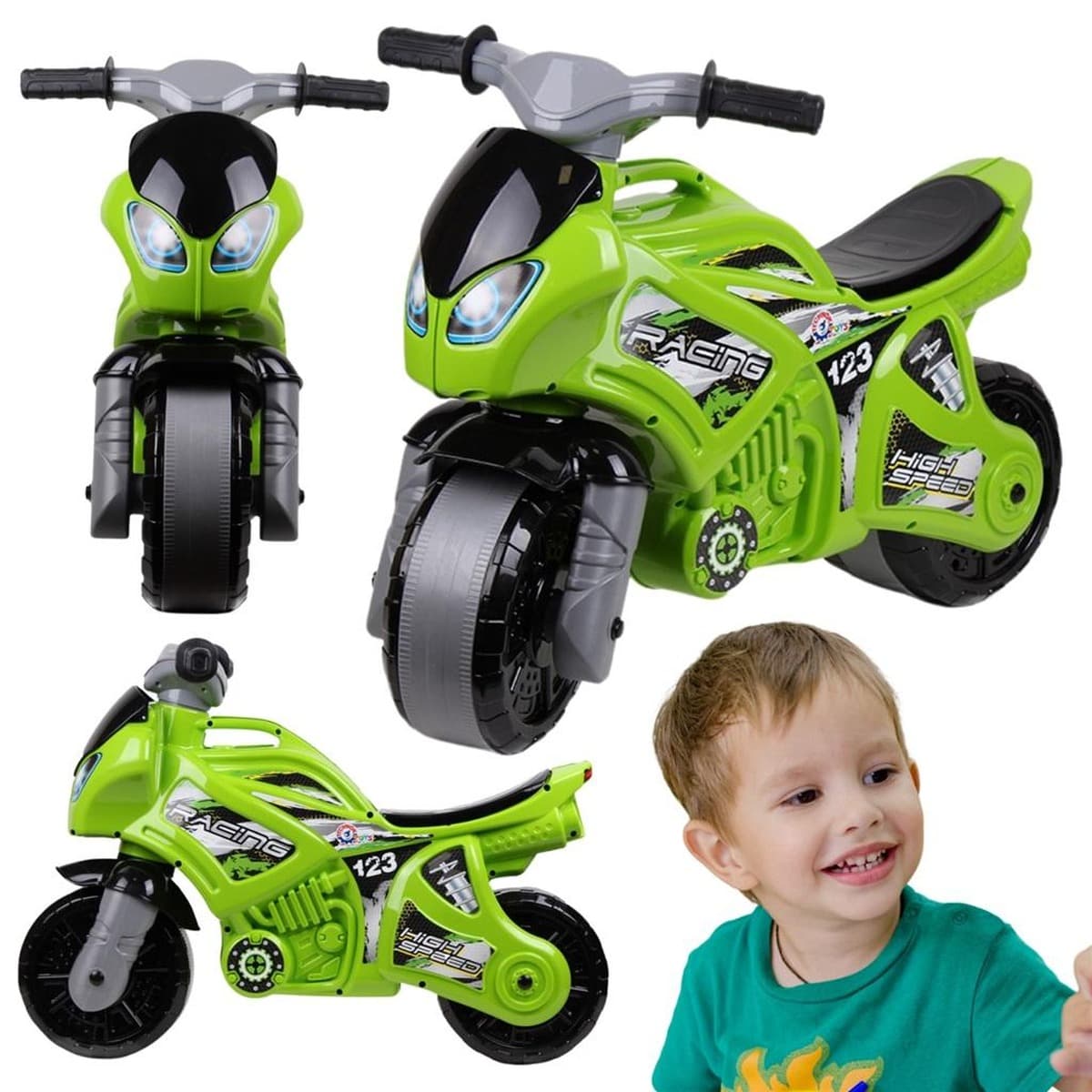 Motocykl dla dzieci Technok zielony