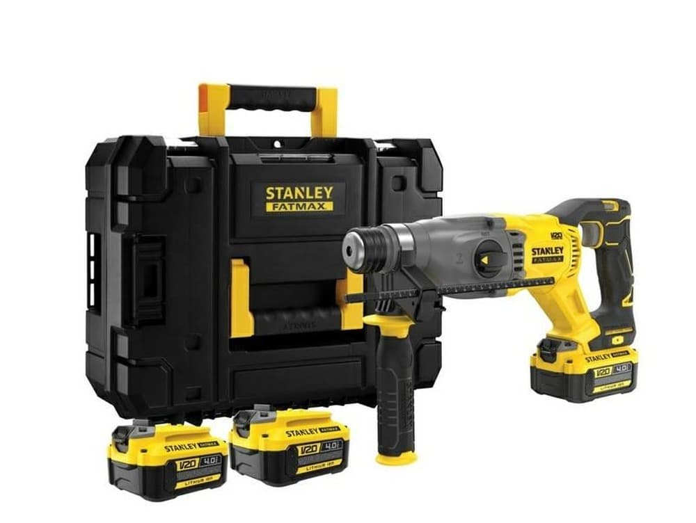 Stanley V20 Młotowiertarka SDS+ 18V - Z 2 akumulatorami 4Ah i kufrem