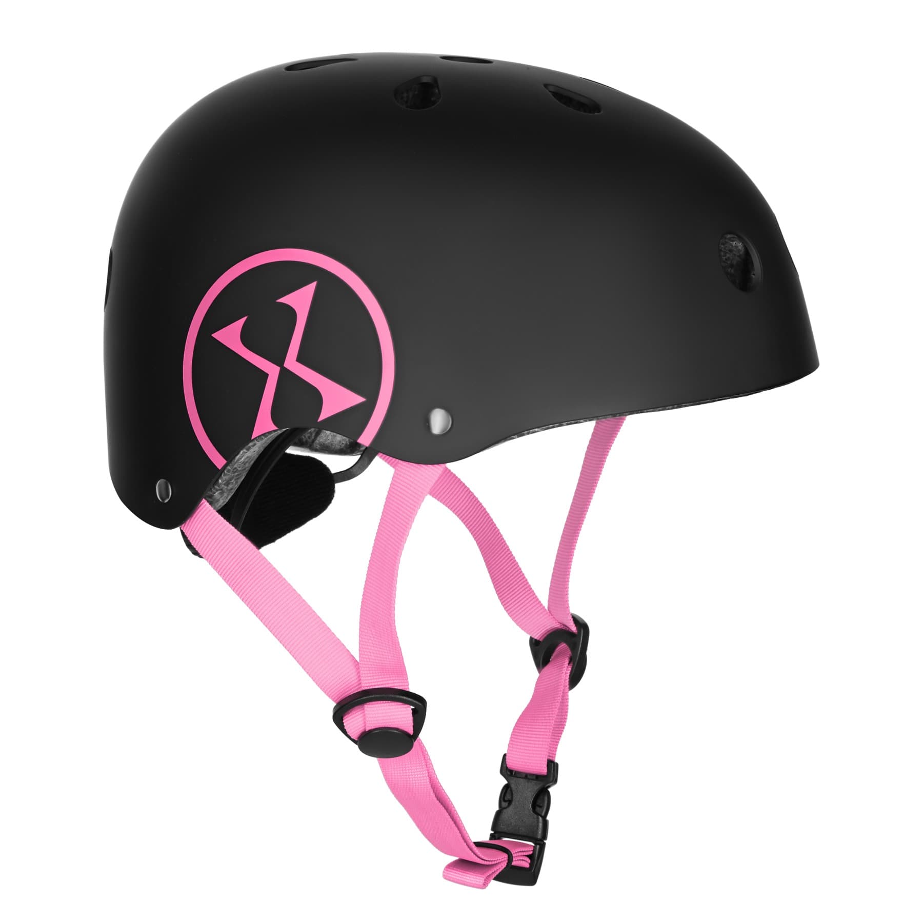 Nils Extreme Kask Rowerowy Czarno-Różowy Rozmiar XS (48-52 cm)