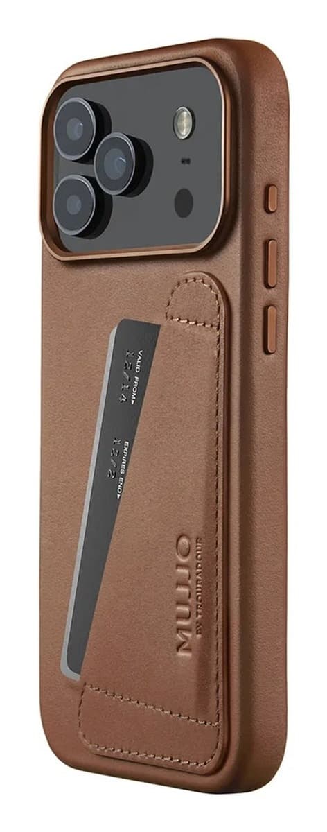 Mujjo Wallet Leather Case - etui skórzane do iPhone 17 Pro Max z MagSafe (tan)