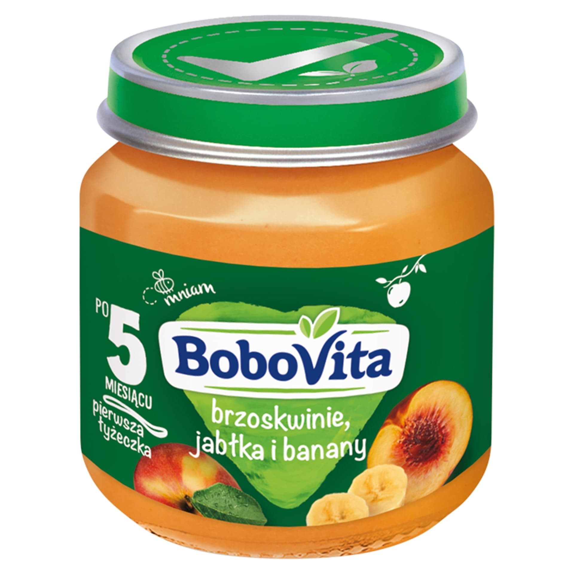 BoboVita Deserek Brzoskwinie jabłka i banany po 5 miesiącu 125g