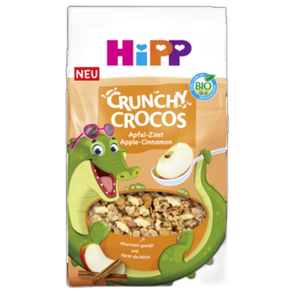 HiPP BIO Crunchy Musli Chrupiące Krokodyle, Jabłko-Cynamon, 300 g