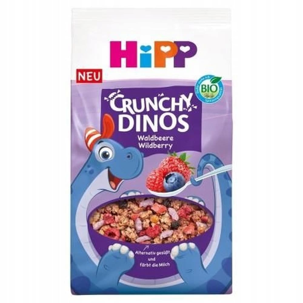 HiPP BIO Crunchy Musli Chrupiące Dinozaury, Owoce leśne, 300 g