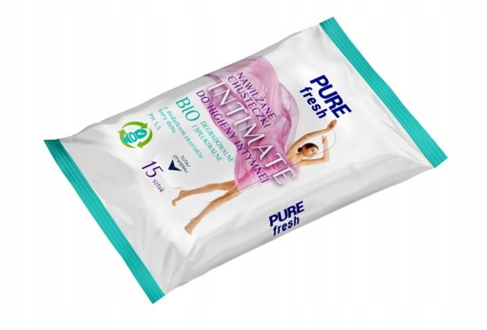MWD PURE FRESH Chusteczki nawilżane do higieny intymnej 15 sztuk