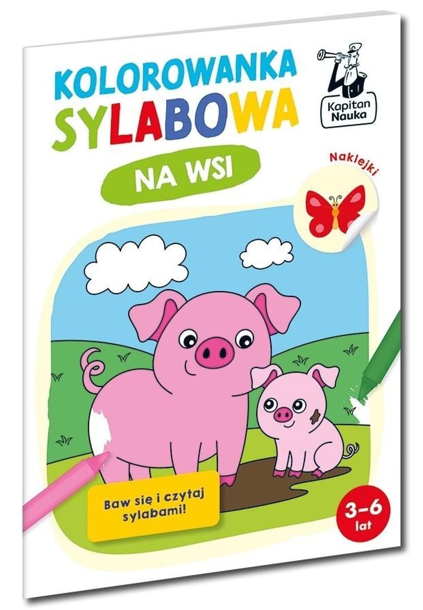 Na wsi Kolorowanka sylabowa dla dzieci Kapitan Nauka