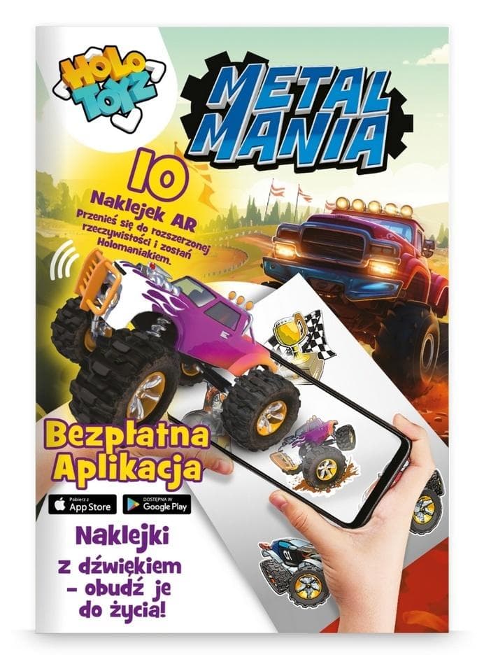 Naklejki AR Metal Mania HoloToyz - 10 sztuk z pojazdami interaktywnymi 3D