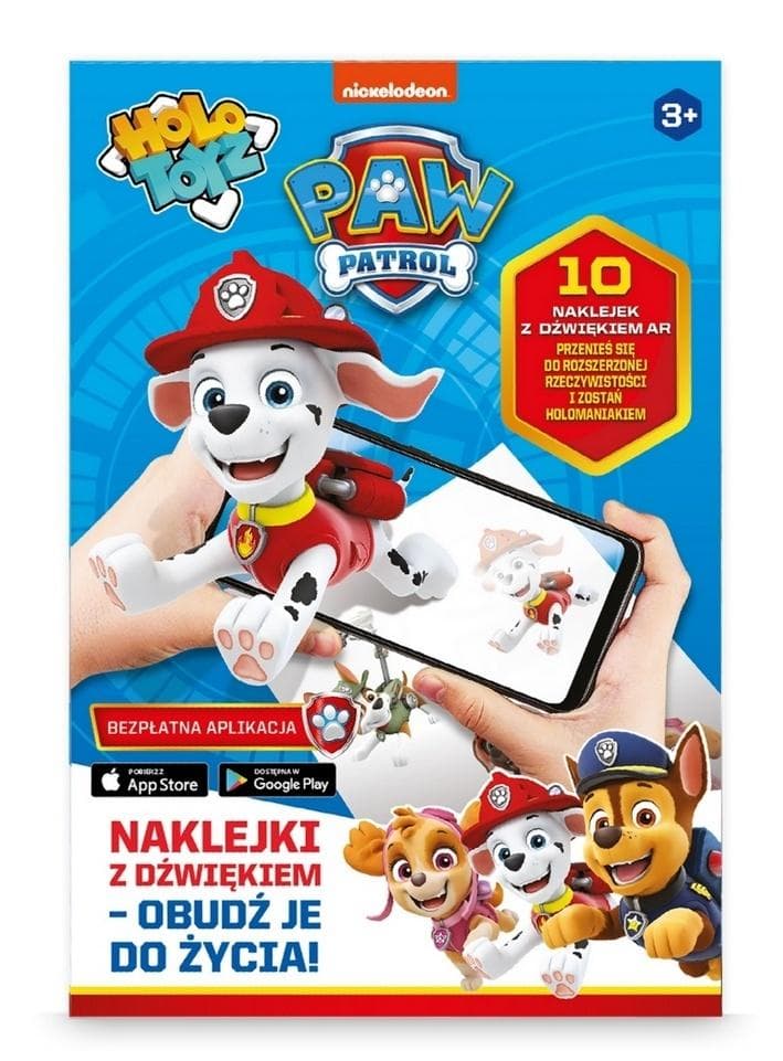 Naklejki AR Psi Patrol z aplikacją HoloToyz 10 sztuk