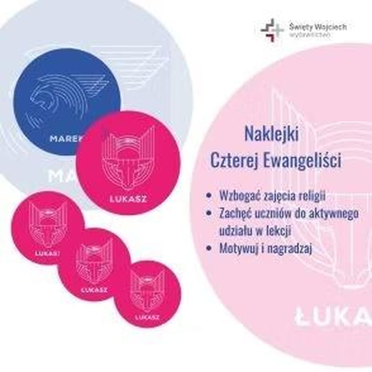 Naklejki z symbolami Czterech Ewangelistów - 192 sztuki