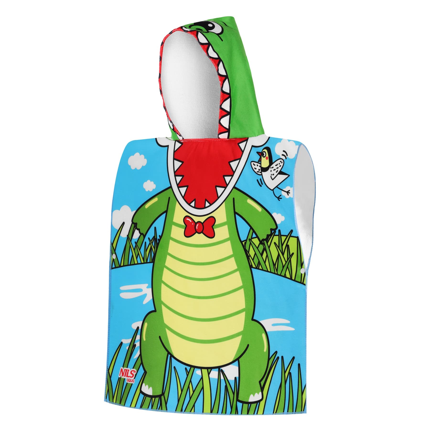Ręcznik ponczo z kapturem Nils Aqua Crocodile