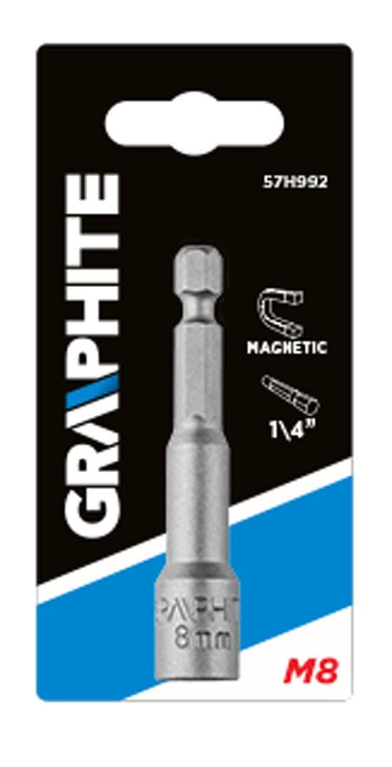 Nasadka magnetyczna, 8 mm, długość 65 mm, trzpień 1/4 cala