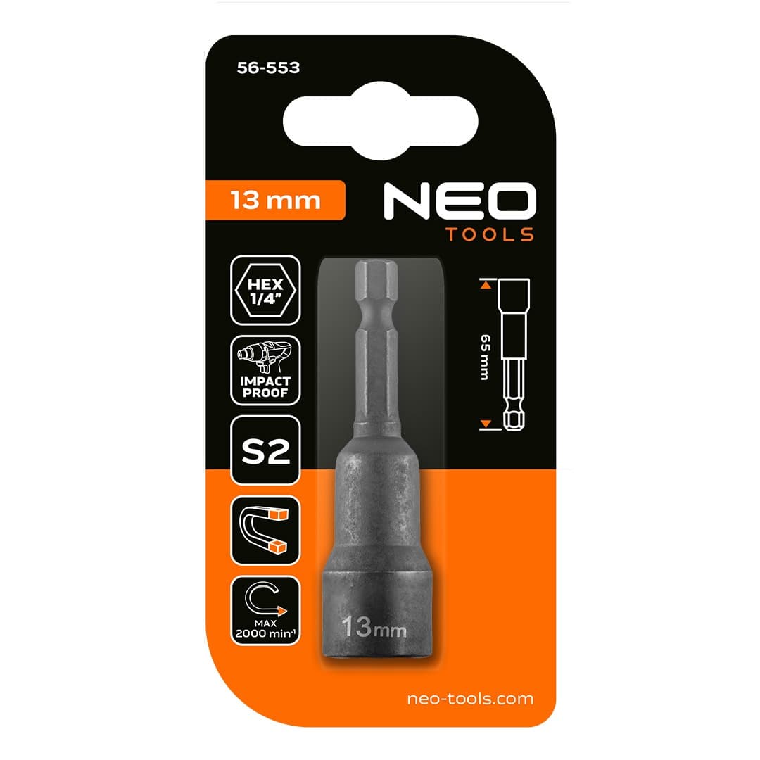 Nasadka udarowa magnetyczna 13 mm długość 65 mm