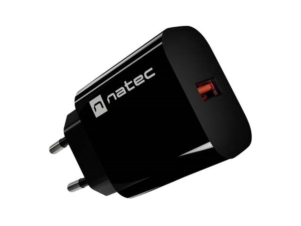 NATEC Ładowarka Sieciowa Ribera 1x USB-A 18W Czarna