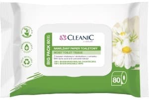 Cleanic Papier Toaletowy Nawilżany Rumianek 80 sztuk