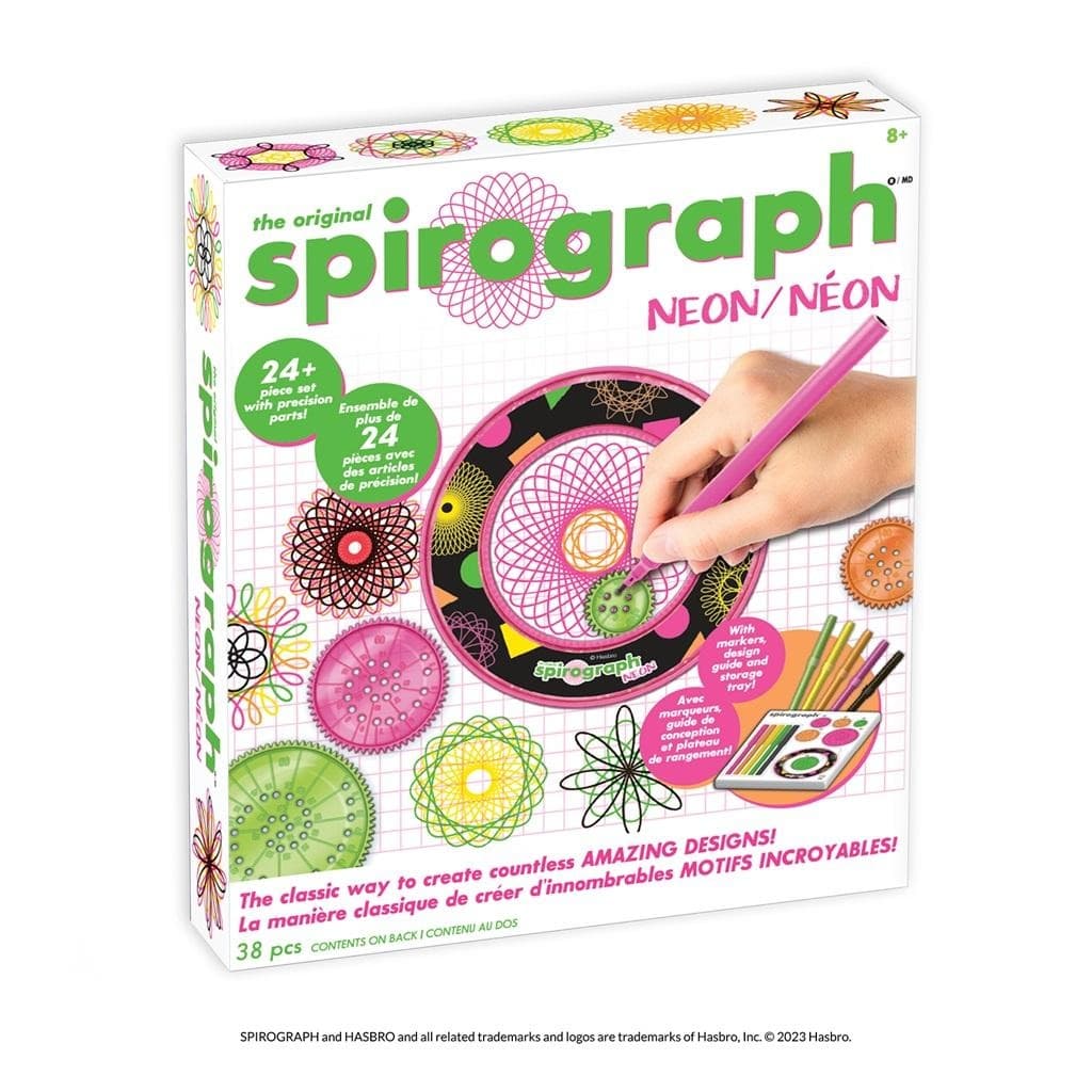 Neonowy zestaw Spirograph do tworzenia wzorów geometrycznych