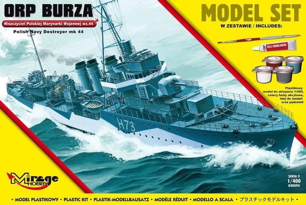 Model niszczyciela ORP Burza do sklejania