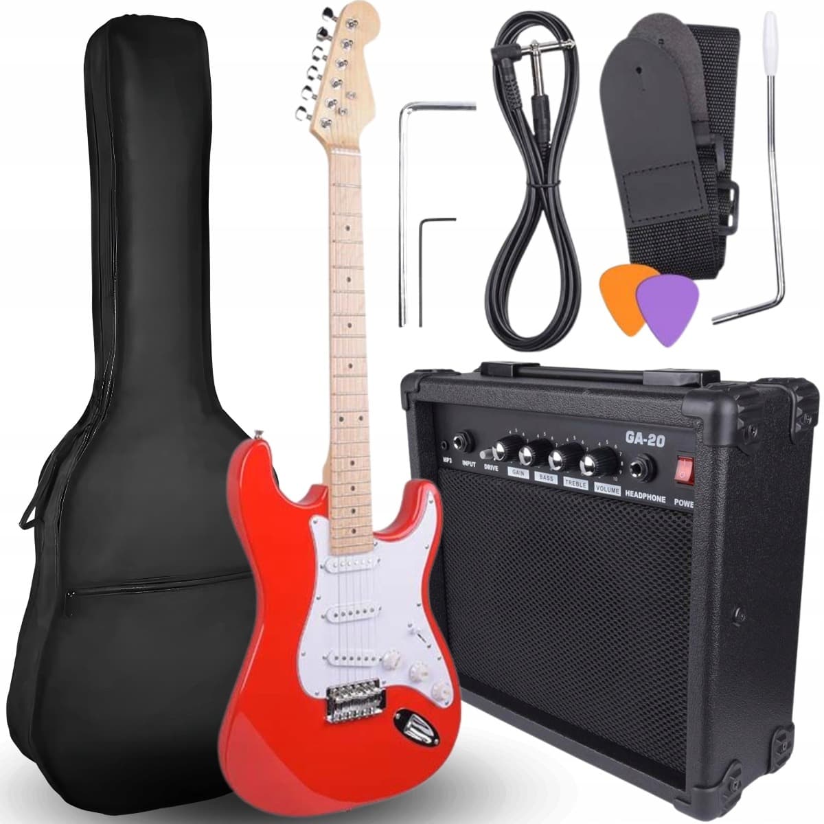 NN EG SET RED Zestaw Gitarowy Elektryczny